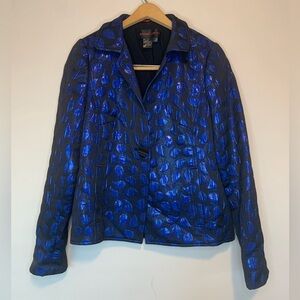 Nina McLemore Black and Blue blazer old money size 0